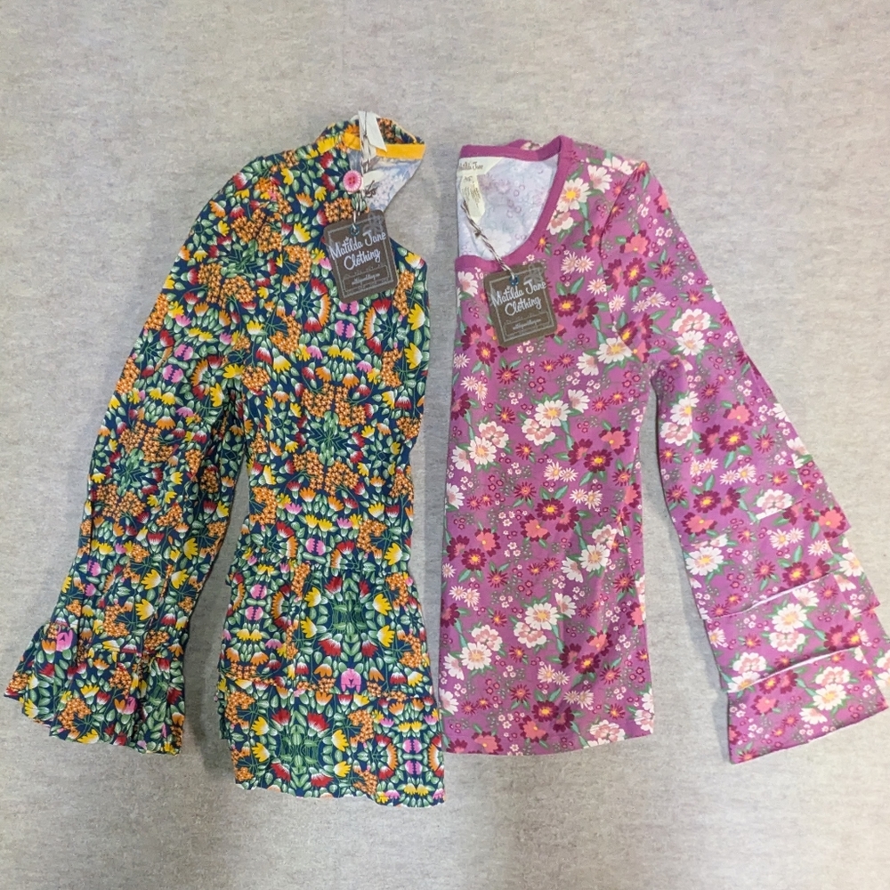 Set Of 2* NWT Matilda Jane Long Bell Sleeve Floral Boho Tops Tween Kids Size 14